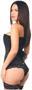 Lavish Black Glitter Side Zipper Corset