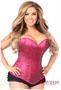 Lavish Fuchsia Glitter Side Zipper Corset