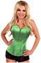 Lavish Green Sweetheart Front Zipper Corset