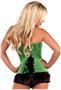 Lavish Green Sweetheart Front Zipper Corset