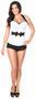 Lavish White Halter Corset w/Bow