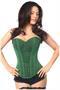 Lavish Green Glitter Front Zipper Corset