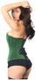 Lavish Green Glitter Front Zipper Corset