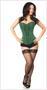 Lavish Green Glitter Front Zipper Corset