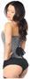 Lavish Silver Glitter Front Zipper Corset