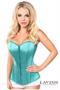 Lavish Deep Mint Green Sweetheart Front Zipper Corset