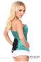 Lavish Deep Mint Green Sweetheart Front Zipper Corset