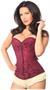 Lavish Wine Lace Overbust Corset w/Zipper