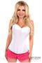 Lavish White Sweetheart Front Zipper Corset