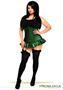 Top Drawer Emerald Steel Boned Underbust Skirted Corset
