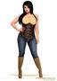 Steel Boned Distressed Faux Leather Underbust Corset Top
