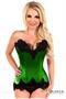 Top Drawer Emerald Satin Steel Boned Beaded Corset