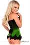 Top Drawer Emerald Satin Steel Boned Beaded Corset