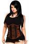 Top Drawer Black and Brown Steel Boned Underbust Corset