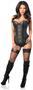 Top Drawer Faux Leather Steel Boned Corset w/Rivets