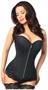 Top Drawer Black Cotton Steel Boned Corset w/Zipper
