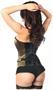 Top Drawer Olive Buckle Steel Boned Corset
