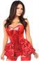 Top Drawer Red Satin and Sequin Steel Boned Corset w/Removable Snap Skirt