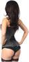 Top Drawer Elegant Black Embroidered Steel Boned Corset