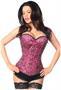 Top Drawer Elegant Fuchsia Embroidered Steel Boned Corset