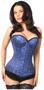 Top Drawer Elegant Royal Blue Embroidered Steel Boned Corset