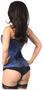 Top Drawer Elegant Royal Blue Embroidered Steel Boned Corset