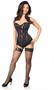 Top Drawer Black Lace Steel Boned Corset w/Rhinestones