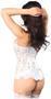 Top Drawer White Lace Steel Boned Corset w/Rhinestones