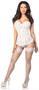 Top Drawer White Lace Steel Boned Corset w/Rhinestones