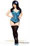 Top Drawer Turquoise Sequin Steel Boned Corset