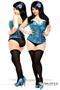 Top Drawer Turquoise Sequin Steel Boned Corset