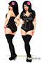 Top Drawer Black Sequin Steel Boned Corset