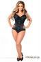 Top Drawer Black Steel Boned Underbust Corset w/Busk Closure