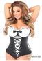 Top Drawer Faux Leather Peasant Top Steel Boned Corset