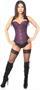 Top Drawer Plum Brocade Steel Boned Corset w/Clasp Closure