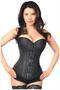 Top Drawer Black Brocade Steel Boned Corset w/Clasp Closure