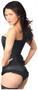 Top Drawer Black Brocade Steel Boned Corset w/Clasp Closure