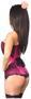 Top Drawer Fuchsia Brocade Steel Boned Corset w/Black Eyelash Lace