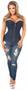 Top Drawer Navy Blue Cotton Steel Boned Overbust Corset w/Zipper