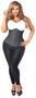 Top Drawer Denim Black Steel Boned Underbust Corset w/Zipper