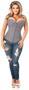 Top Drawer Grey Cotton Steel Boned Overbust Corset w/Zipper