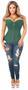 Top Drawer Dark Green Cotton Steel Boned Overbust Corset w/Zipper