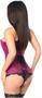 Top Drawer Two-Tone Fuchsia Brocade Steel Boned Overbust Corset