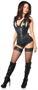 Top Drawer Faux Leather Steel Boned Underbust Corset