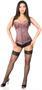 Top Drawer Two-Tone Pink Brocade Steel Boned Overbust Corset