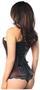 Top Drawer Brown Brocade and Faux Leather Steel Boned Corset