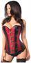 Top Drawer Wine Brocade and Faux Leather Steel Boned Corset