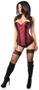 Top Drawer Wine Brocade and Faux Leather Steel Boned Corset