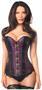 Top Drawer Plum Brocade and Faux Leather Steel Boned Corset