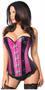 Top Drawer Pink Brocade and Faux Leather Steel Boned Corset